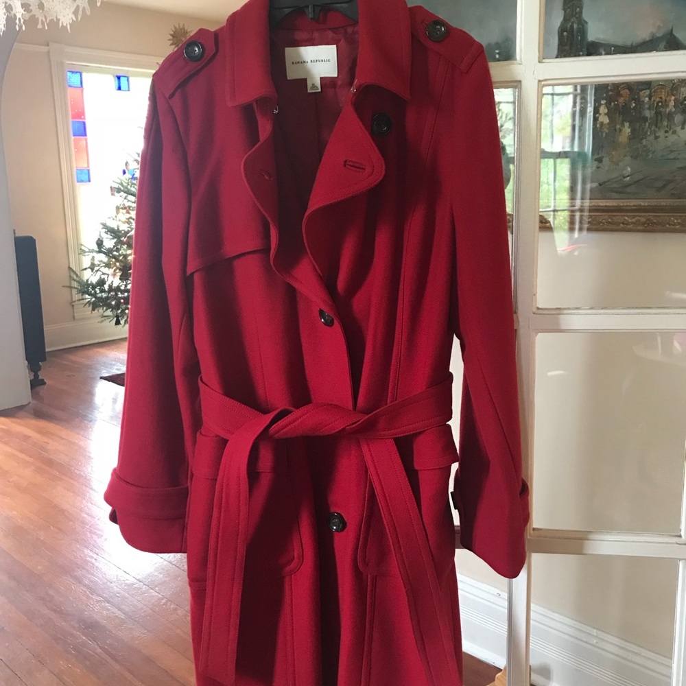 Banana Republic Red Wool Coat